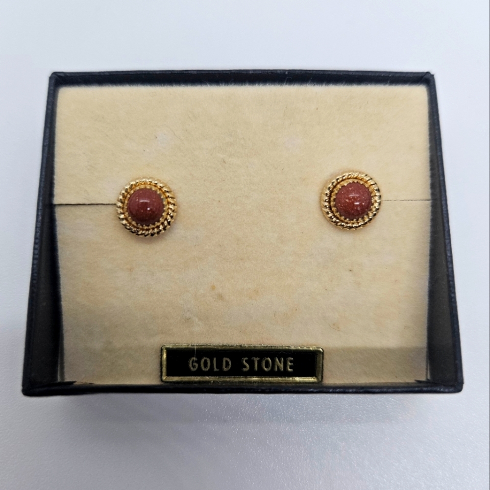 Center of attention natural stone stud earrings